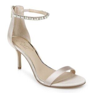 Jewel Badgley Mischka Gold Ankle Strap Sandals